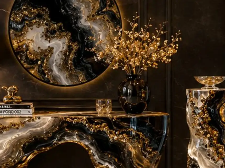 Epoxy Resin Décor – Sculptural Resin Pedestal