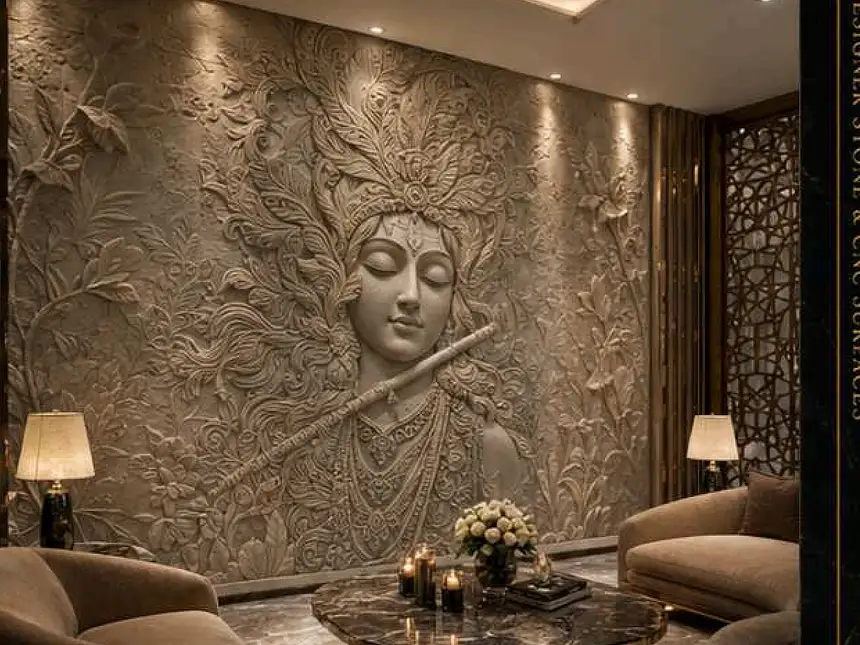 CNC Designer Stone Panels – Contour Relief Lounge