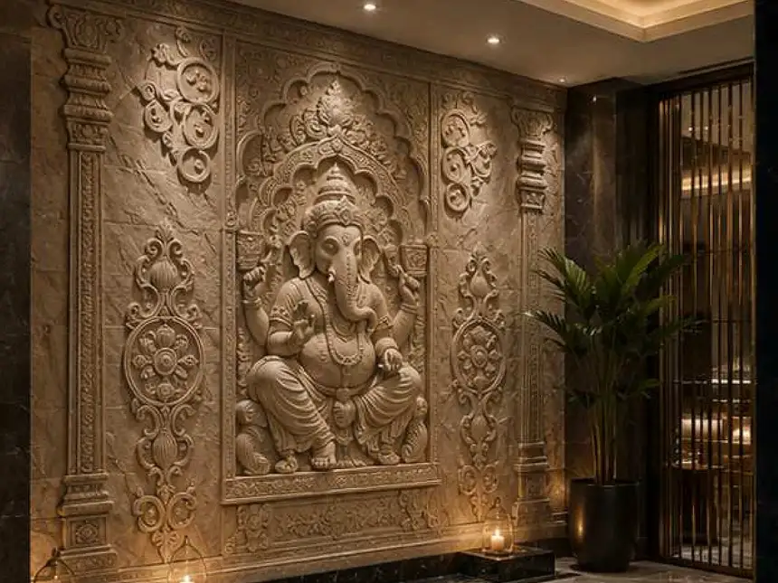 CNC Designer Stone Panels – Devotional Carved Panel