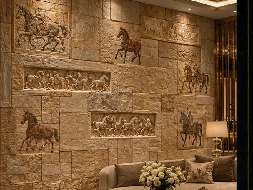 CNC Designer Stone Panels – Figurative Relief Room