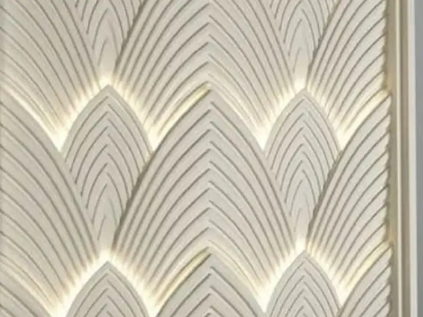 CNC Carved Stone Panels – Gilded Leaf Panel