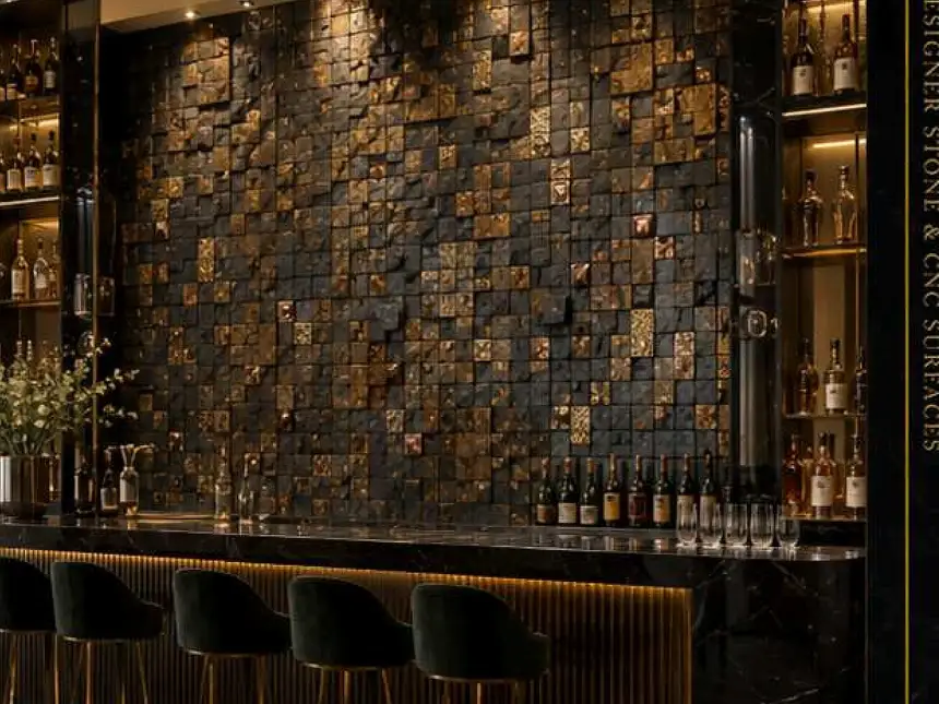 Designer Stone Panels – Mineral Inlay Bar