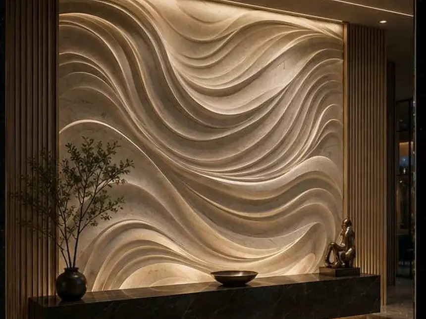 Designer Stone Panels – Organic Motion Wall