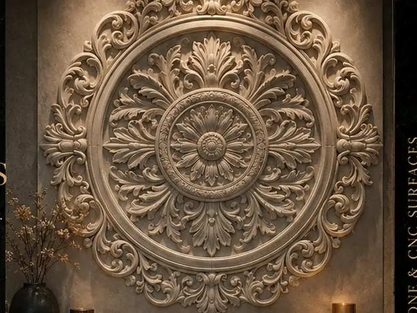 Designer Stone Panels – Ornate Medallion Wall