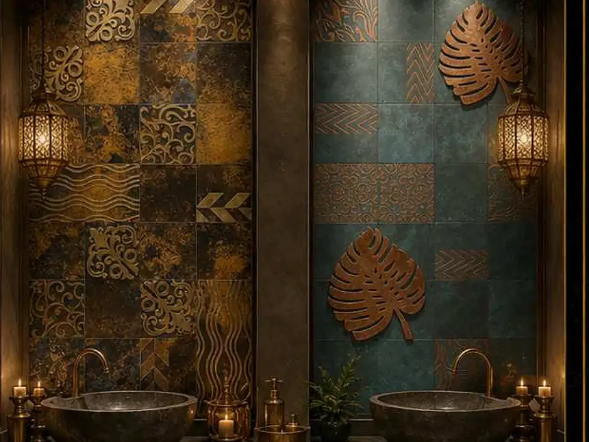 Designer Tile Highlighters – Botanical Metallic Wall
