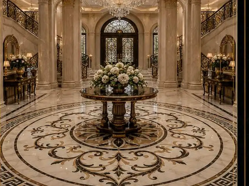 Stone Mosaic Tiles – Grand Waterjet Foyer