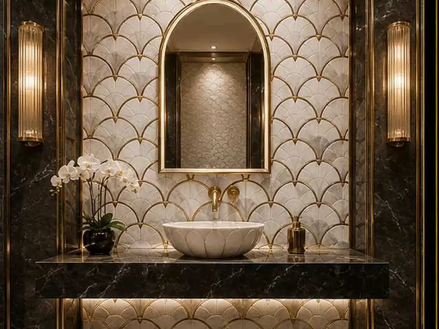 Designer Tile Highlighters – Scallop Fan Mosaic