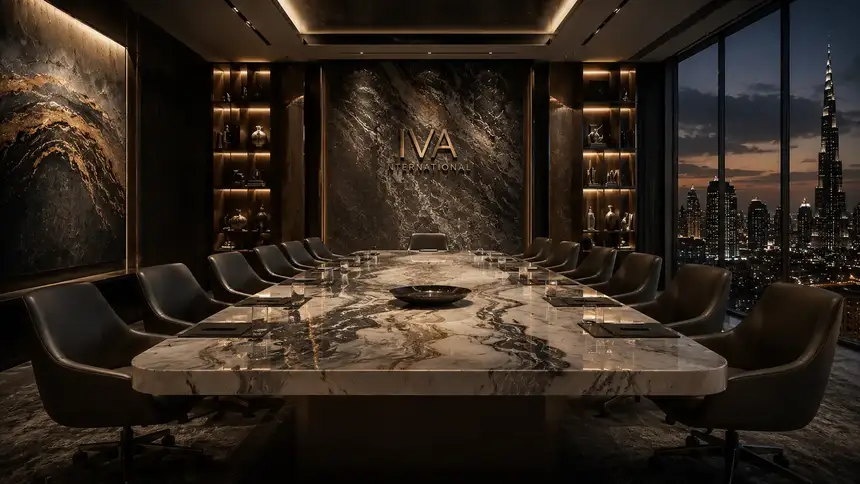 IVA International arc: Luxurious Corporate Boardroom At Dusk