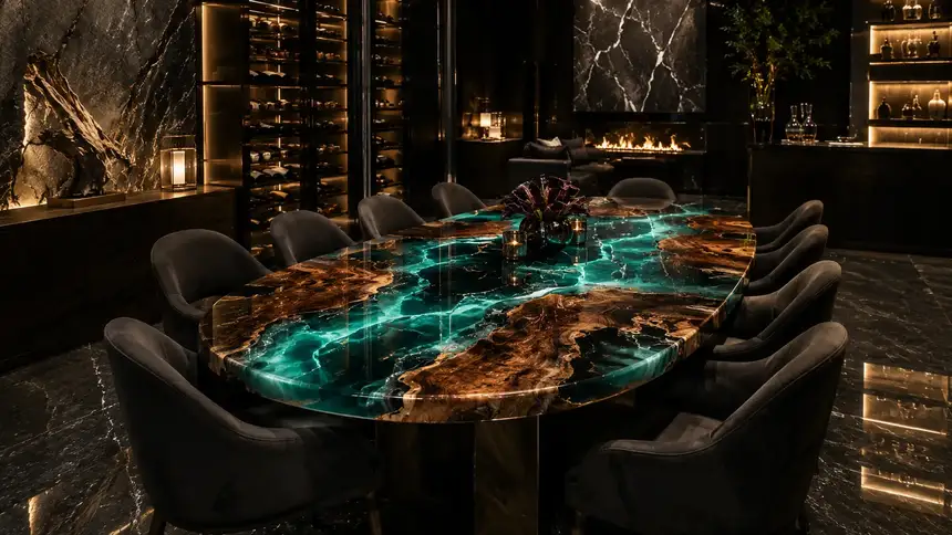 IVA International arc: Luxurious Dining Room With Resin Table