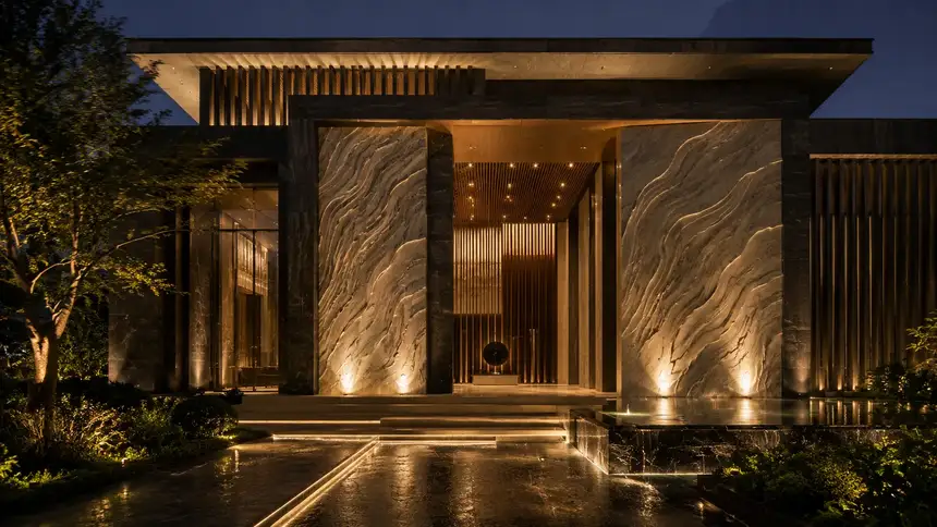 IVA International world: Luxurious Modern Mansion At Dusk
